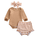 Plaid Baby Onesie & Bloomer Set