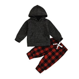 Hoodie & Plaid Pant Set