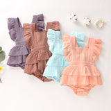 Summer Ruffle Bow Romper